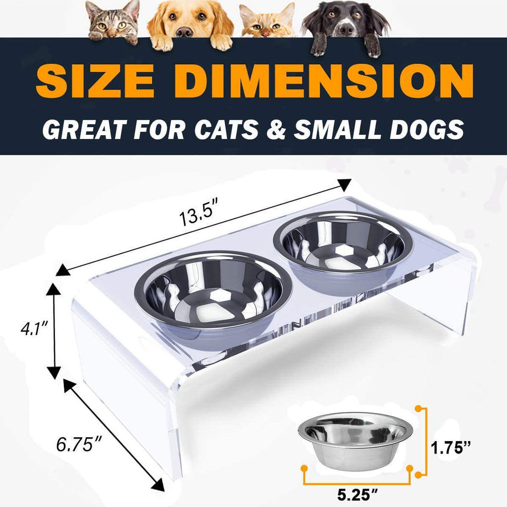 Elevated Acrylic Pet Feeding Station