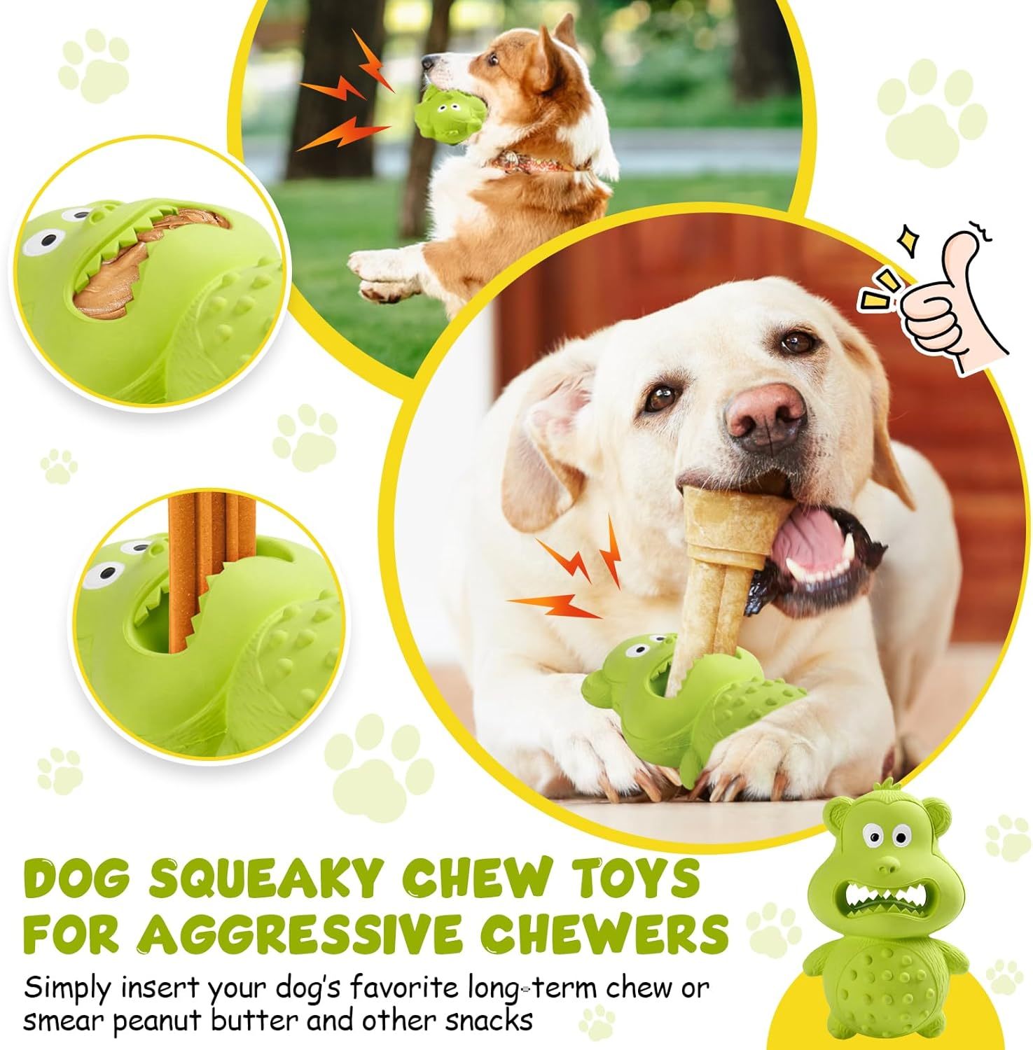 Indestructible Natural Rubber Toys for Chewers