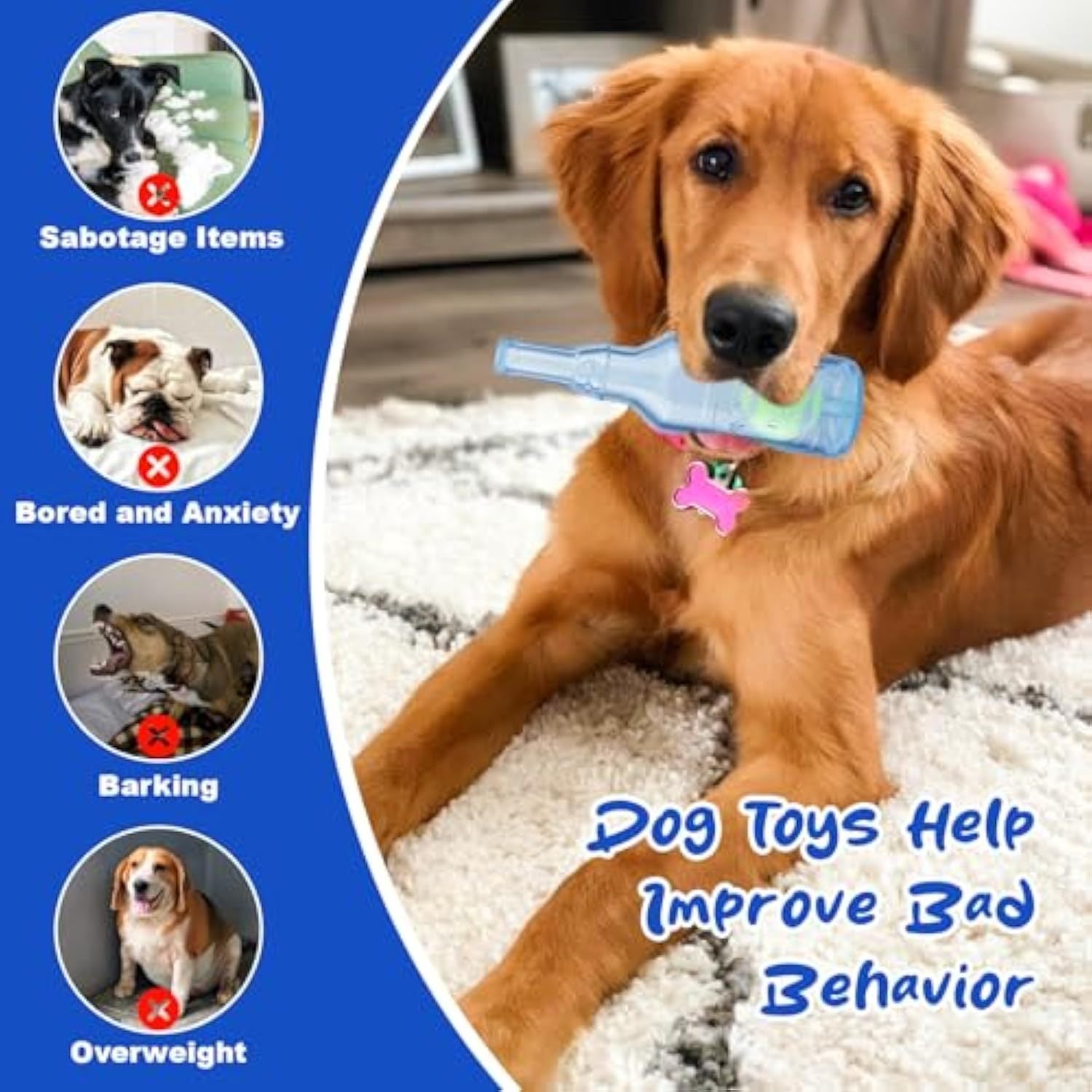 Water Bottle Dog Toy Squeaky Dog Toys For Aggressive Chewers