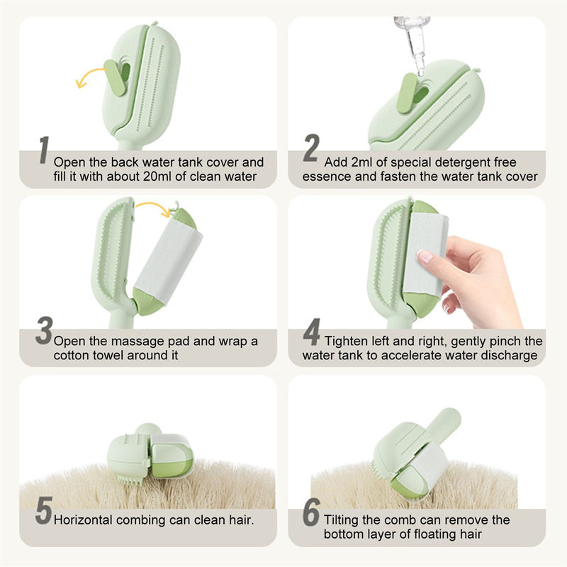 3-in-1 Self-Cleaning Pet Grooming Brush