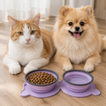 Portable Foldable Double Pet Food Bowls