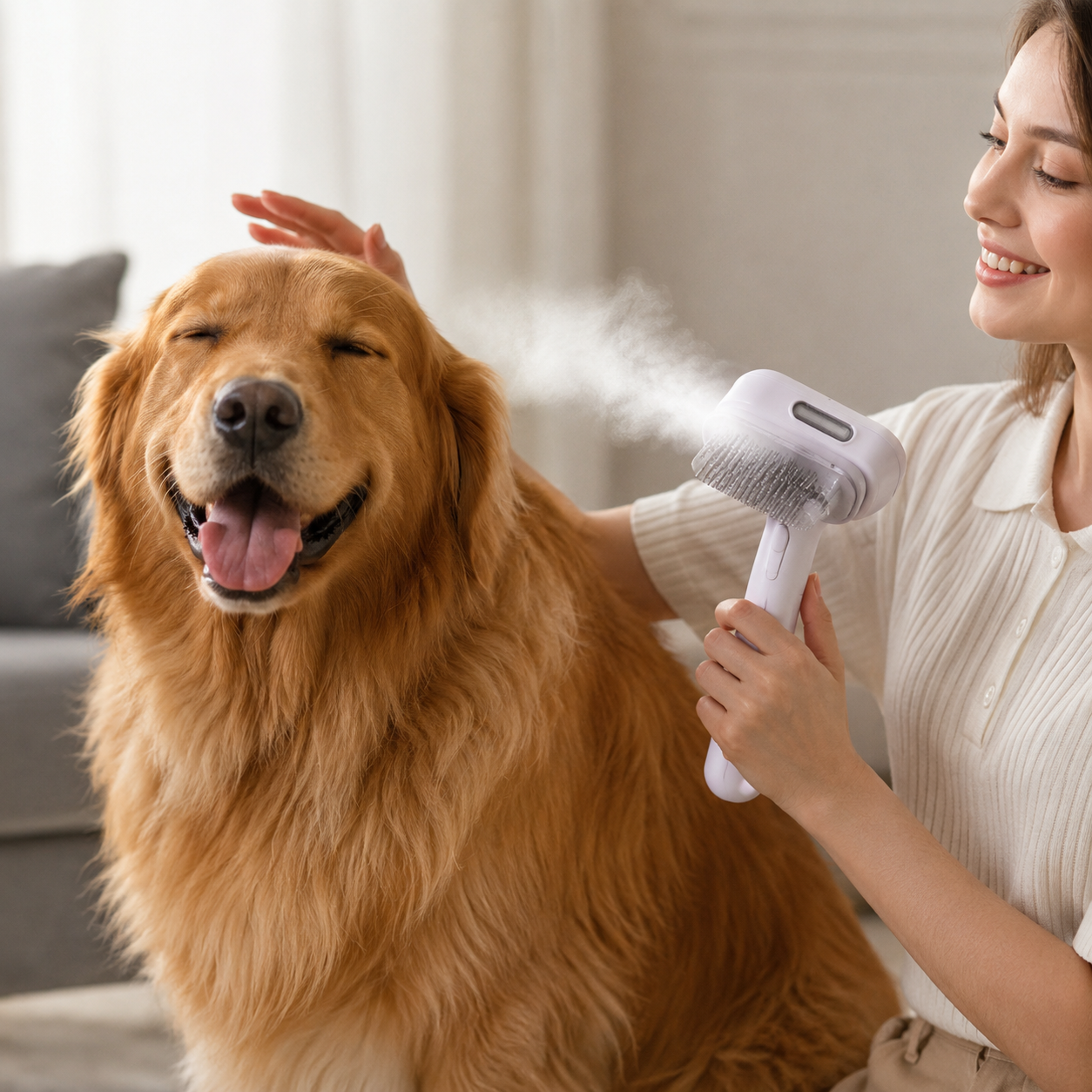 3-in-1 Electric Steam Pet Grooming Brush