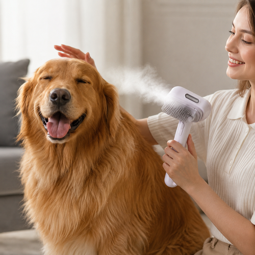 3-in-1 Electric Steam Pet Grooming Brush