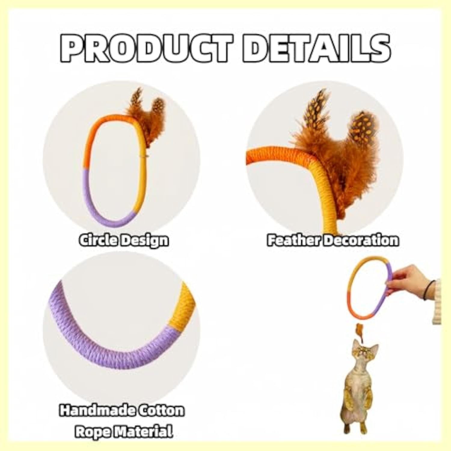 Cotton Rope Cat Toys Catnip Toys With Feather