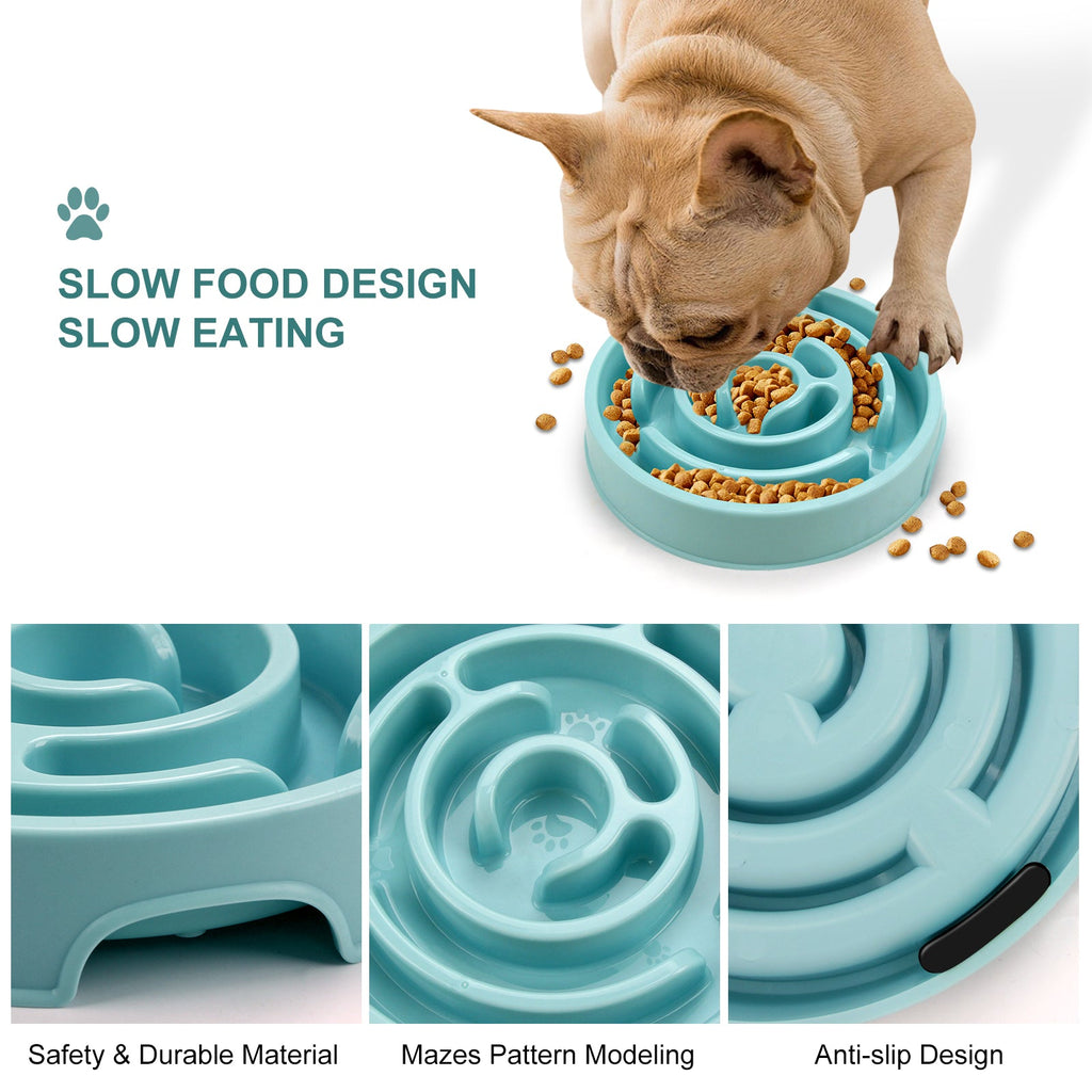 Non-Slip Slow Feeder Dog Bowl