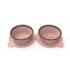 Portable Foldable Double Pet Food Bowls