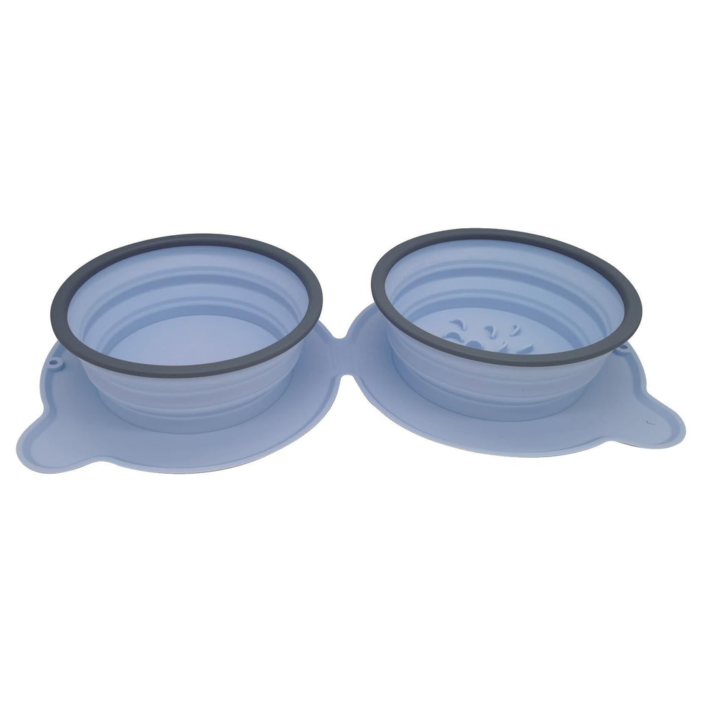 Portable Foldable Double Pet Food Bowls