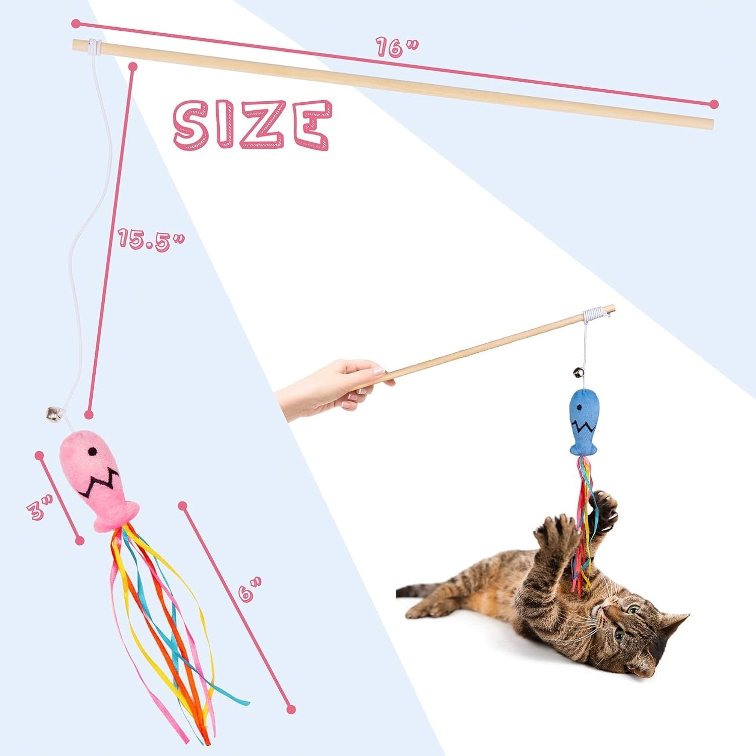 Cat Wand Toys Interactive Cat Toys With Catnip Fish