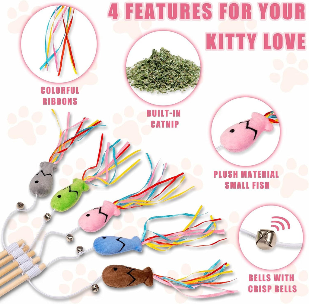 Cat Wand Toys Interactive Cat Toys With Catnip Fish