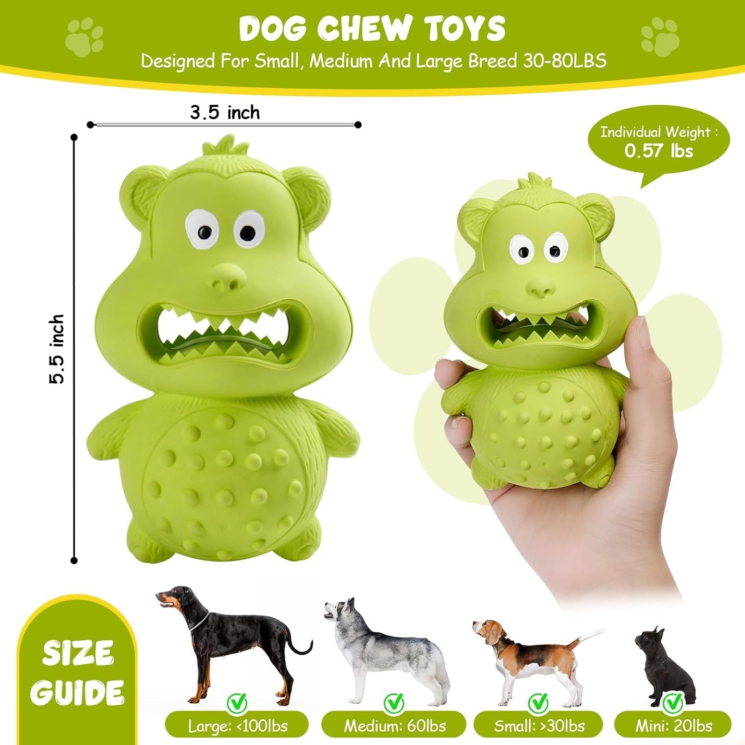 Indestructible Natural Rubber Toys for Chewers