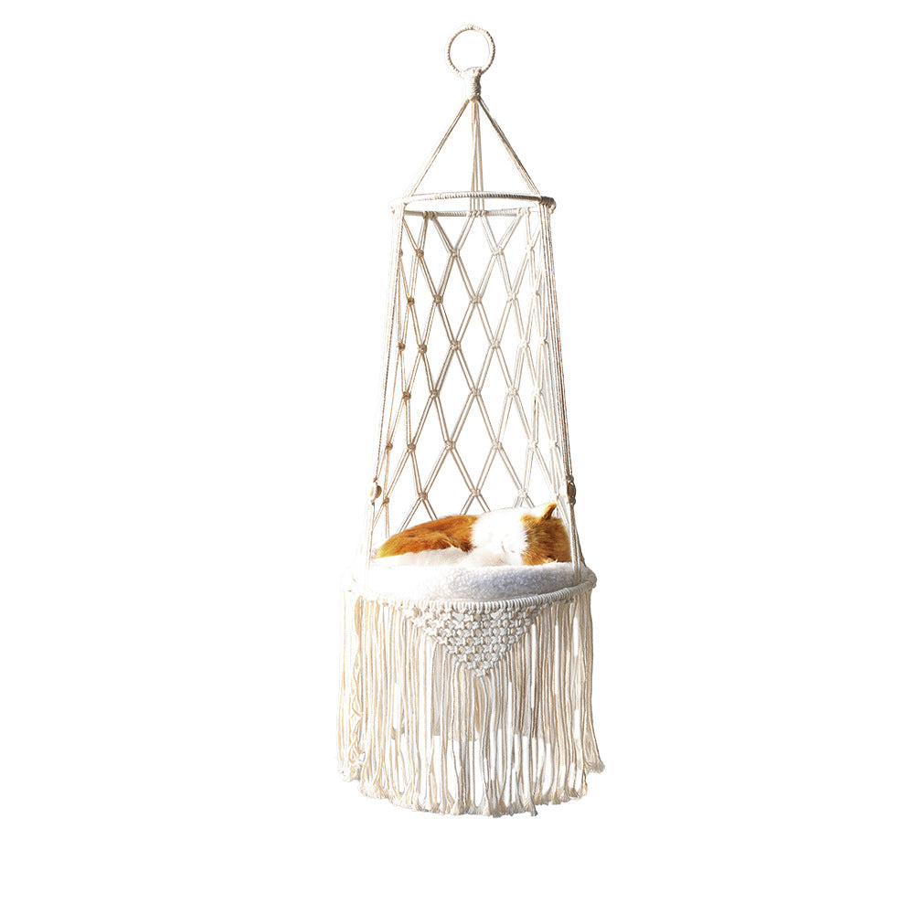 Macrame Hanging Cat Hammock Bed