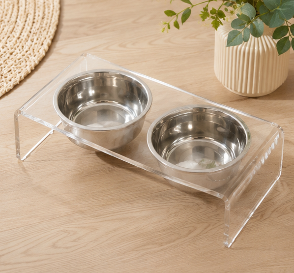 Elevated Acrylic Pet Feeding Station